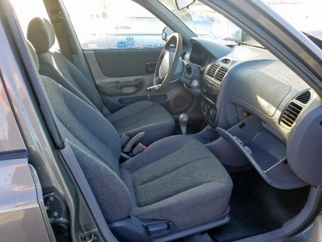 KMHCG45C22U402094 - 2002 HYUNDAI ACCENT GL GRAY photo 5