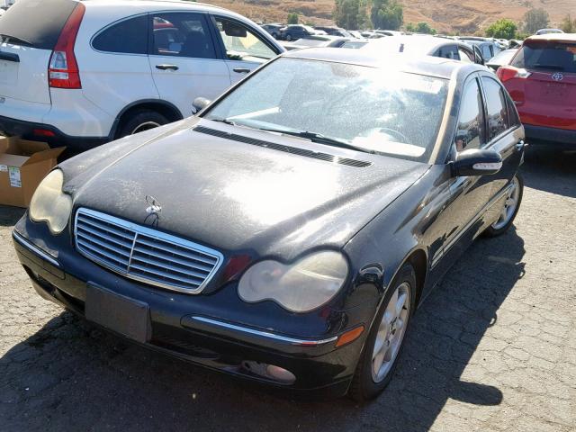 WDBRF61J72F146541 - 2002 MERCEDES-BENZ C 240 BLACK photo 2