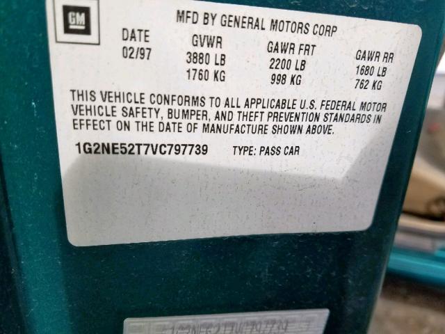 1G2NE52T7VC797739 - 1997 PONTIAC GRAND AM S GREEN photo 10