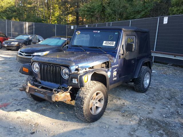 1J4FA49S32P774833 - 2002 JEEP WRANGLER / BLUE photo 2