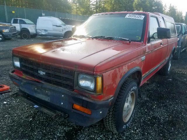 1GCDT19Z9K8195763 - 1989 CHEVROLET S-10 PU RED photo 2