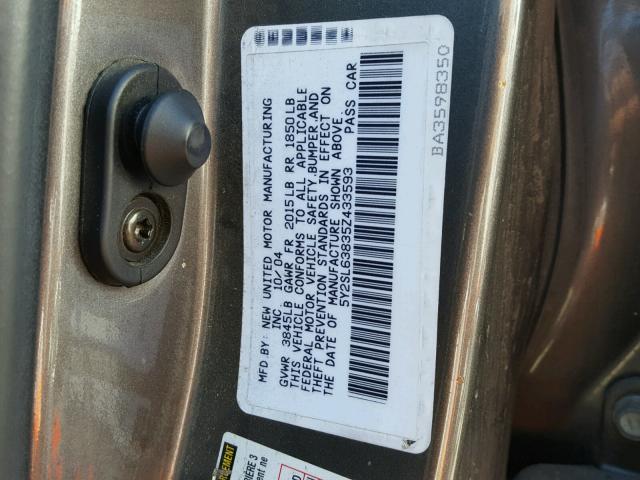 5Y2SL63835Z433593 - 2005 PONTIAC VIBE GRAY photo 10