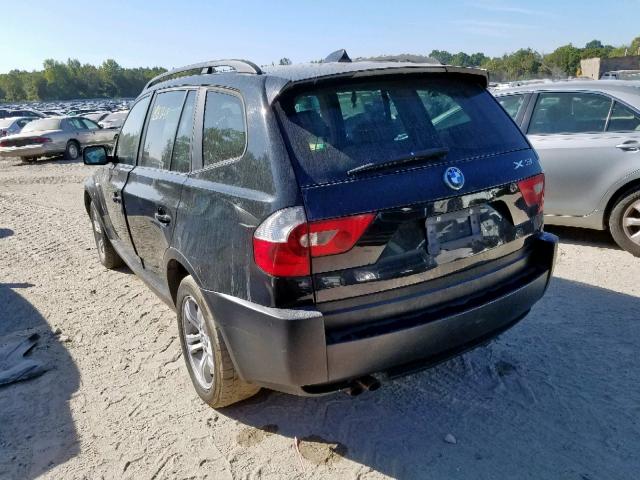 WBXPA93485WD11765 - 2005 BMW X3 3.0I BLACK photo 3