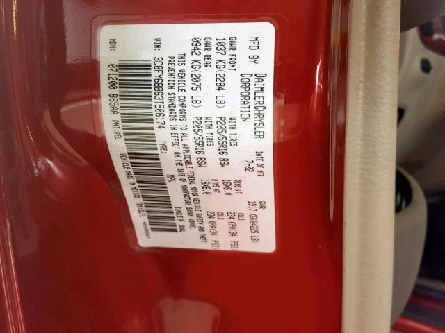 3C8FY68B63T506174 - 2003 CHRYSLER PT CRUISER RED photo 10