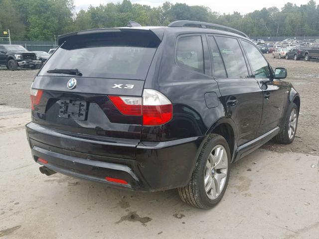 WBXPC93468WJ13696 - 2008 BMW X3 3.0SI BLACK photo 4