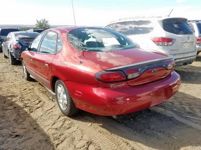 1FAFP52U7XG172956 - 1999 FORD TAURUS LX RED photo 3