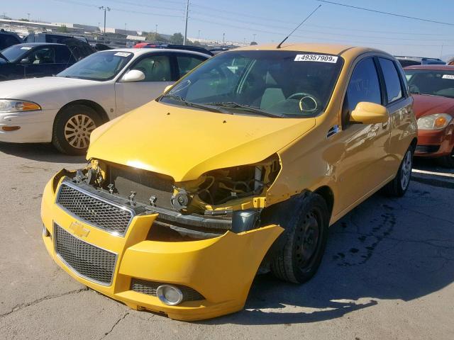 KL1TG66E29B353928 - 2009 CHEVROLET AVEO LT YELLOW photo 2