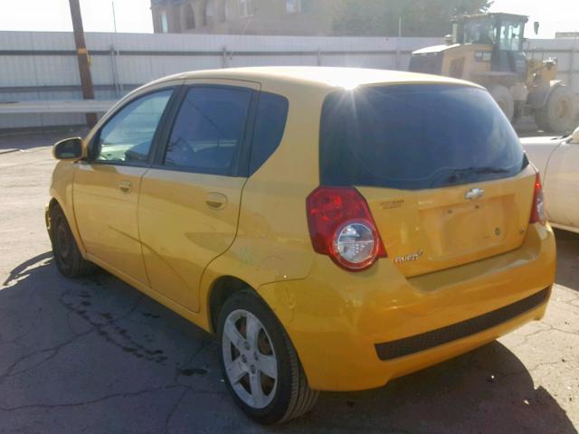 KL1TG66E29B353928 - 2009 CHEVROLET AVEO LT YELLOW photo 3