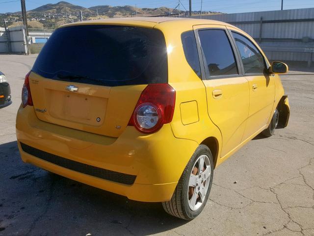 KL1TG66E29B353928 - 2009 CHEVROLET AVEO LT YELLOW photo 4