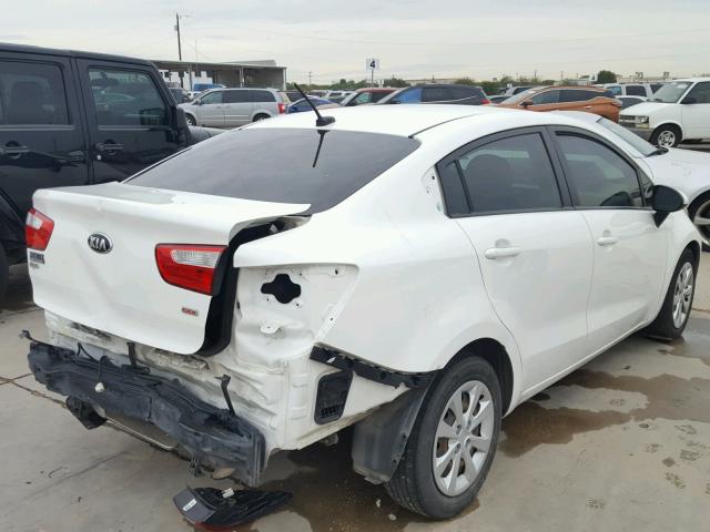 KNADM4A39F6436127 - 2015 KIA RIO LX WHITE photo 4