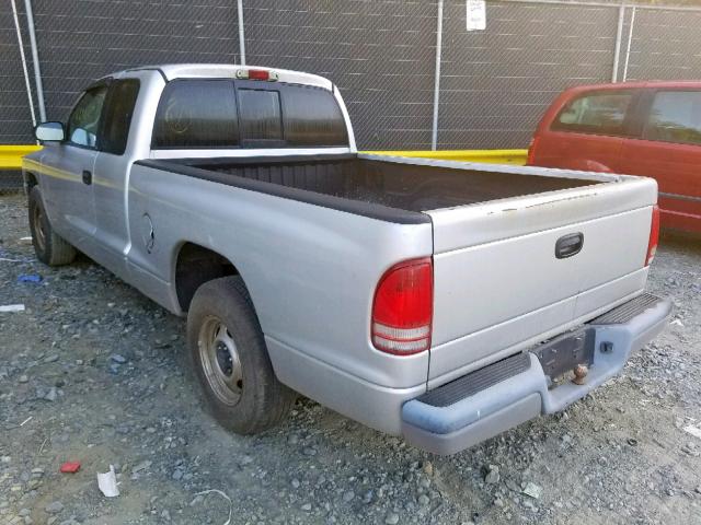 1B7GL22X21S267495 - 2001 DODGE DAKOTA SILVER photo 3