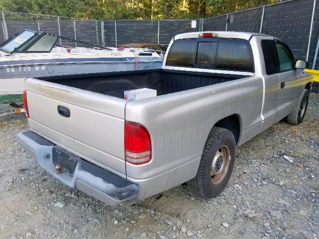 1B7GL22X21S267495 - 2001 DODGE DAKOTA SILVER photo 4