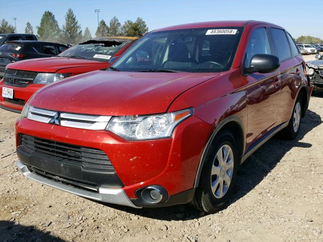 JA4AD2A35FZ006291 - 2015 MITSUBISHI OUTLANDER RED photo 2