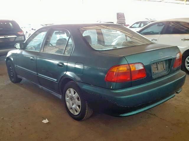 2HGEJ6617YH515639 - 2000 HONDA CIVIC BASE GREEN photo 3