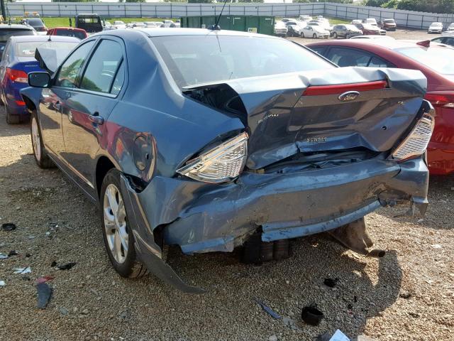 3FAHP0HA0CR414756 - 2012 FORD FUSION SE BLUE photo 3