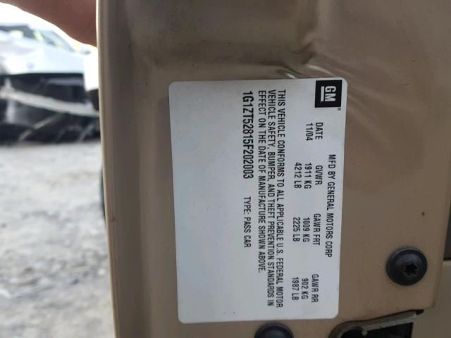 1G1ZT52815F202003 - 2005 CHEVROLET MALIBU LS BROWN photo 10