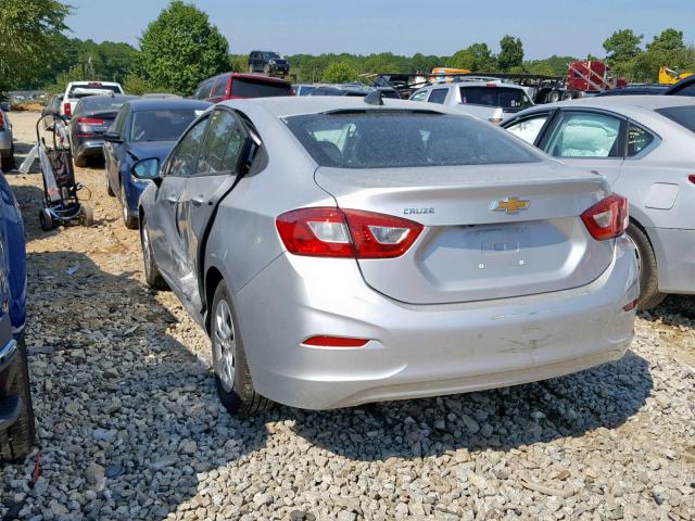 1G1BJ5SM8K7105312 - 2019 CHEVROLET CRUZE SILVER photo 3