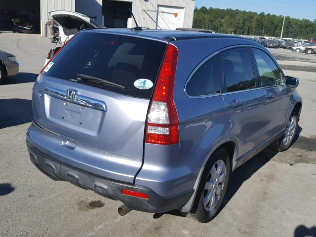 JHLRE48757C104934 - 2007 HONDA CR-V EXL BLUE photo 4