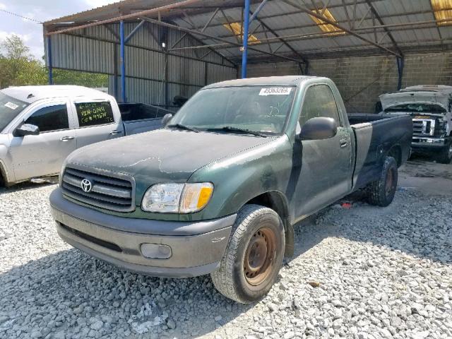 5TBJN321X2S297395 - 2002 TOYOTA TUNDRA GREEN photo 2