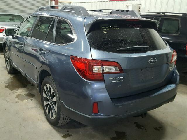 4S4BSELC9F3214347 - 2015 SUBARU OUTBACK 3. BLUE photo 3