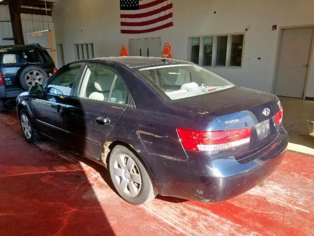 5NPET46C07H282854 - 2007 HYUNDAI SONATA GLS BLUE photo 3