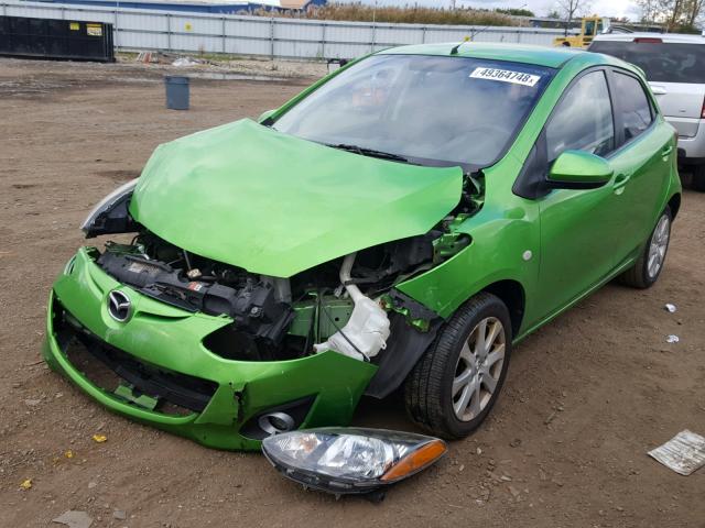 JM1DE1HY2B0127466 - 2011 MAZDA MAZDA2 GREEN photo 2