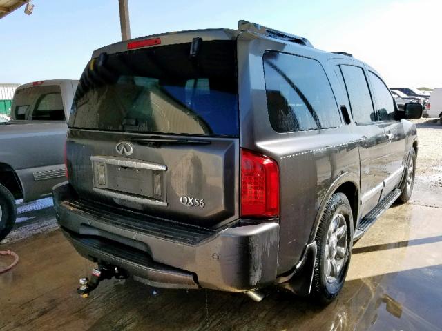 5N3AA08A75N807806 - 2005 INFINITI QX56 GRAY photo 4