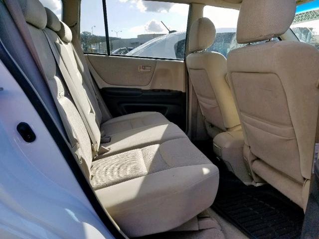 JTEGF21A030109414 - 2003 TOYOTA HIGHLANDER WHITE photo 6