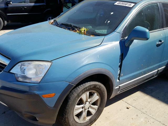 3GSDL43N28S598124 - 2008 SATURN VUE XE TEAL photo 9