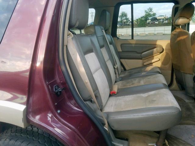 1FMEU74E06UA33392 - 2006 FORD EXPLORER E BURGUNDY photo 6