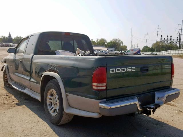 1B7GL22XXXS205965 - 1999 DODGE DAKOTA GREEN photo 3