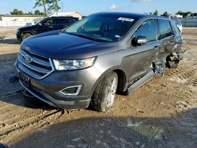 2FMTK3K87FBB38472 - 2015 FORD EDGE TITAN GRAY photo 2