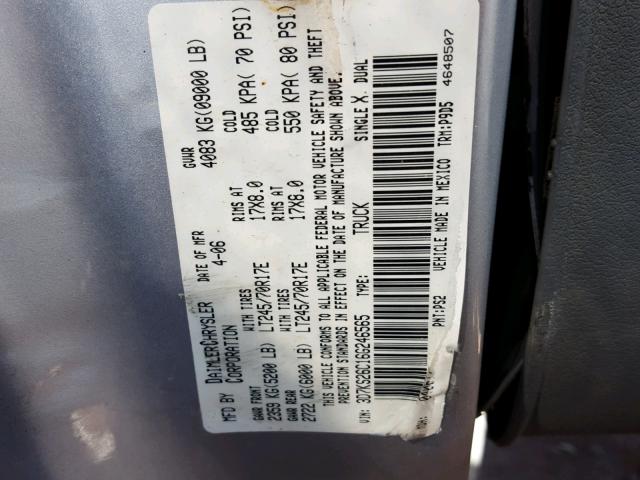 3D7KS26C16G246565 - 2006 DODGE RAM 2500 S ვერცხლისფერი ფოტო 10