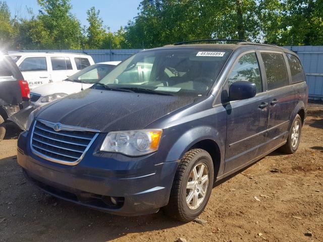 2A8HR54P78R762300 - 2008 CHRYSLER TOWN & COU BLUE photo 2