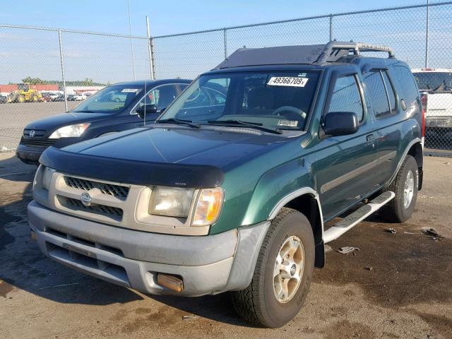 5N1ED28Y9YC572089 - 2000 NISSAN XTERRA XE GREEN photo 2