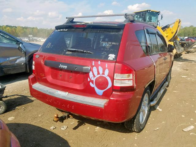 1J8FT47W68D557866 - 2008 JEEP COMPASS SP RED photo 4