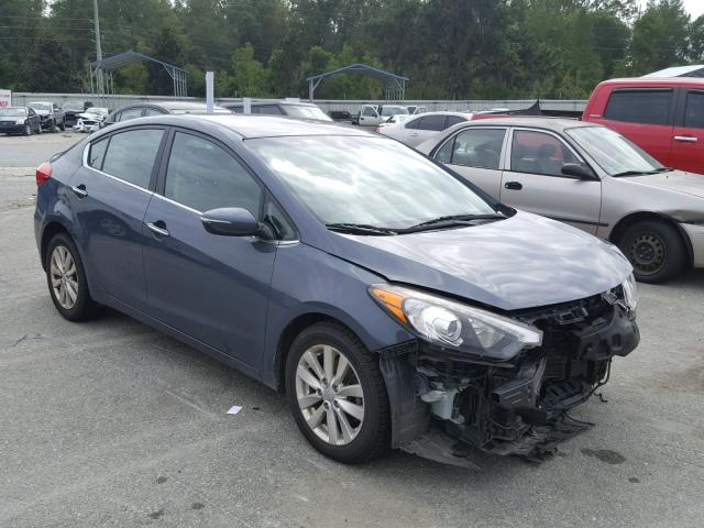 KNAFX4A82E5100741 - 2014 KIA FORTE EX BLUE photo 1