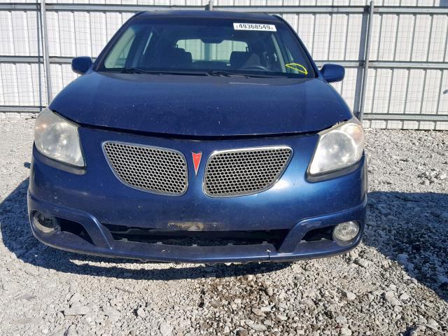 5Y2SL63885Z411217 - 2005 PONTIAC VIBE BLUE photo 9