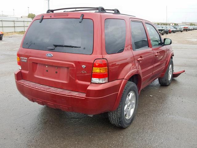 1FMYU94187KB77629 - 2007 FORD ESCAPE LIM RED photo 4