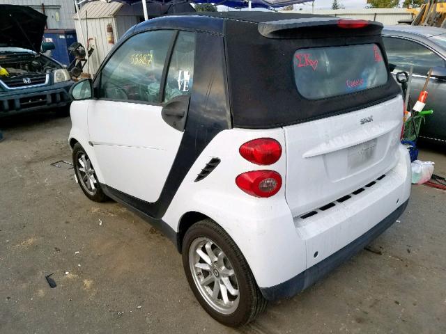 WMEEK31X39K214867 - 2009 SMART FORTWO PAS 白色 照片 3