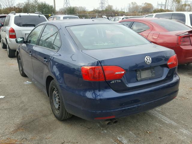 3VW2K7AJ0CM403428 - 2012 VOLKSWAGEN JETTA BASE BLUE photo 3