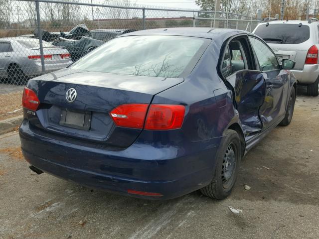 3VW2K7AJ0CM403428 - 2012 VOLKSWAGEN JETTA BASE BLUE photo 4