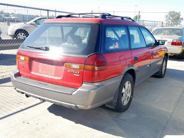 4S3BG6857X6656906 - 1999 SUBARU LEGACY OUT RED photo 4