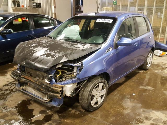 KL1TD66E49B338632 - 2009 CHEVROLET AVEO LS BLUE photo 2