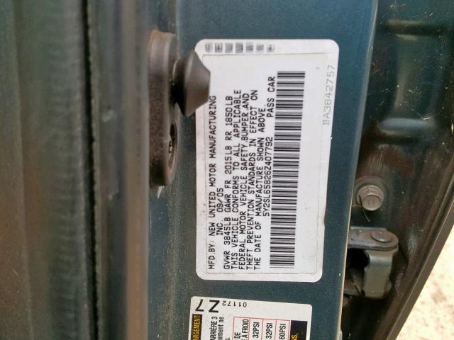 5Y2SL65826Z407792 - 2006 PONTIAC VIBE BLUE photo 10