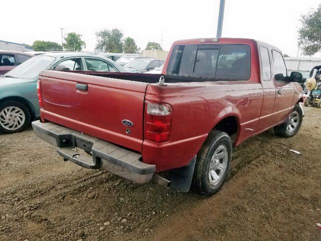 1FTYR14VX2PB43309 - 2002 FORD RANGER SUP RED photo 4