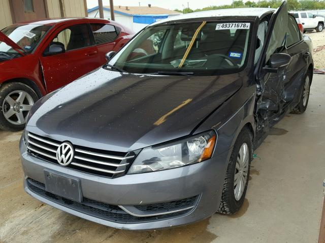 1VWAH7A31EC019240 - 2014 VOLKSWAGEN PASSAT S GRAY photo 2