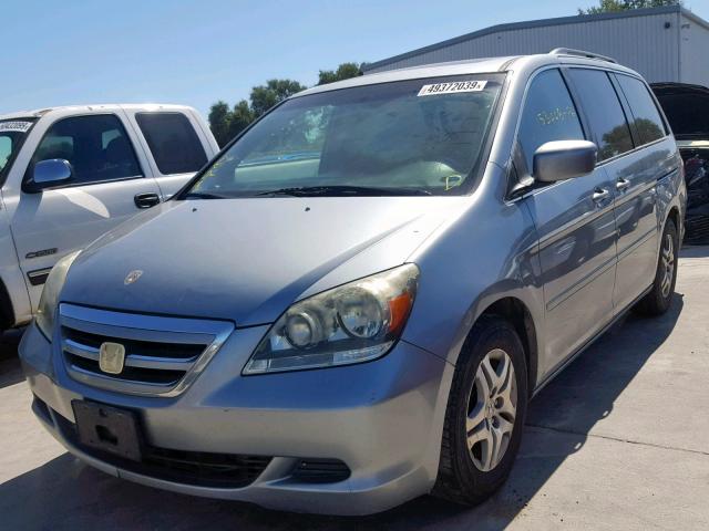 5FNRL38736B099537 - 2006 HONDA ODYSSEY EX GRAY photo 2