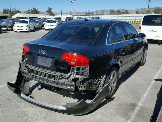 WAUAF78E68A045023 - 2008 AUDI A4 2.0T BLACK photo 4