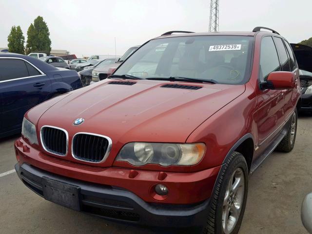 5UXFA53533LV75741 - 2003 BMW X5 3.0I RED photo 2